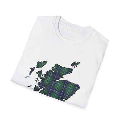 Tartan Scotland Map Softstyle Unisex T-Shirt - Douglas Tartan Tee