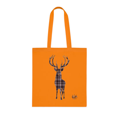 Reversible Scotland Tartan Stag Cotton Tote Bag - MacPherson Tartan