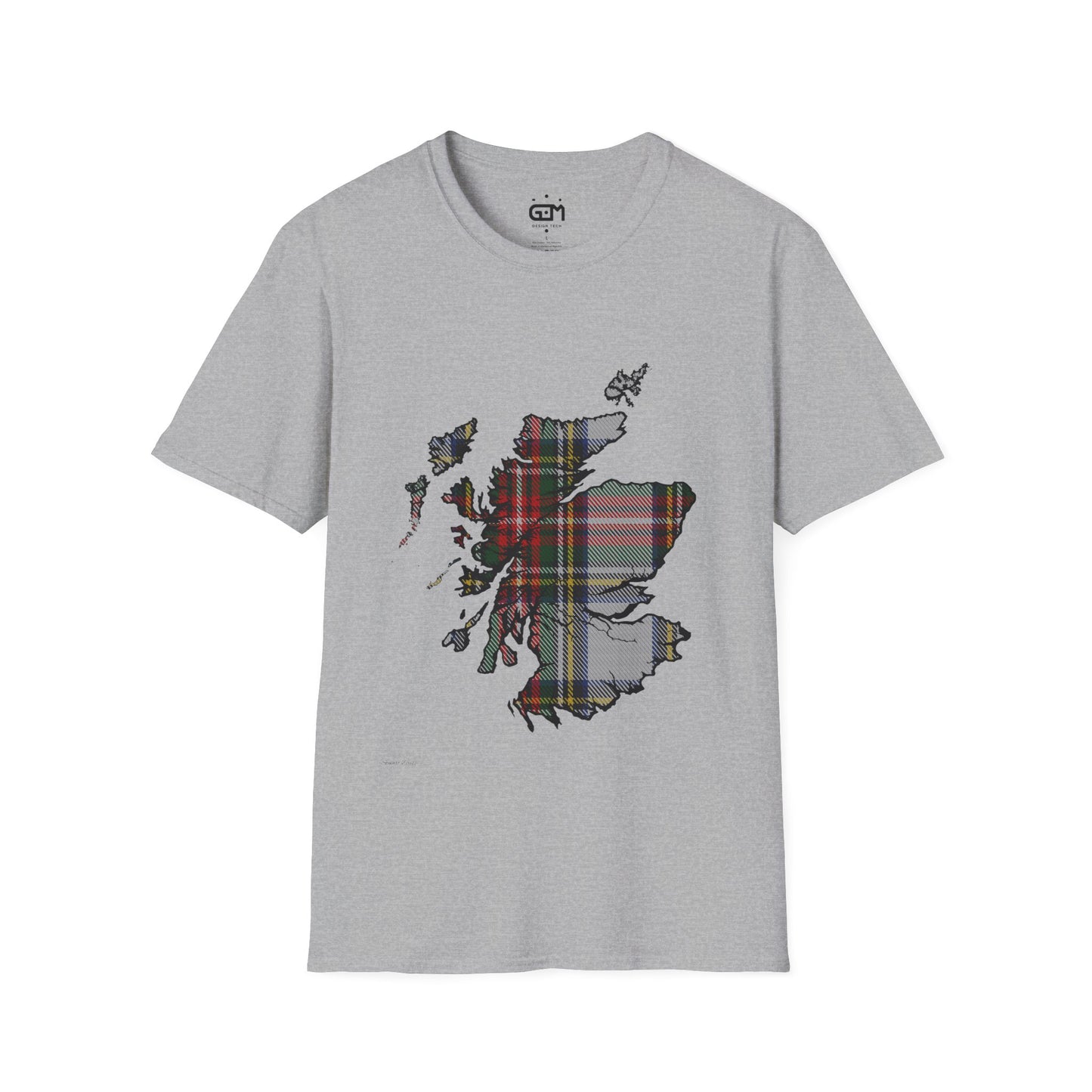 Scotland Tartan Map Softstyle Unisex T-Shirt - Stewart Dress Tartan Tee