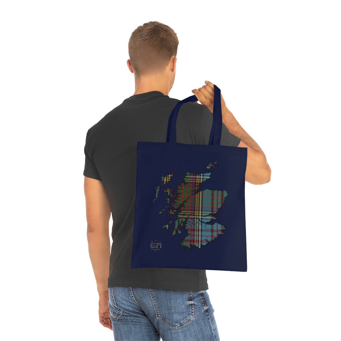 Reversible Scotland Tartan Map Cotton Tote Bag - Anderson Tartan