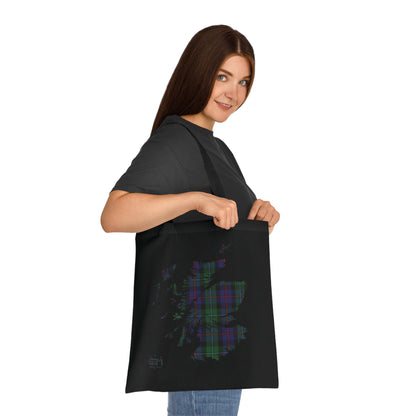 Reversible Scotland Tartan Map Cotton Tote Bag - Argyle Tartan