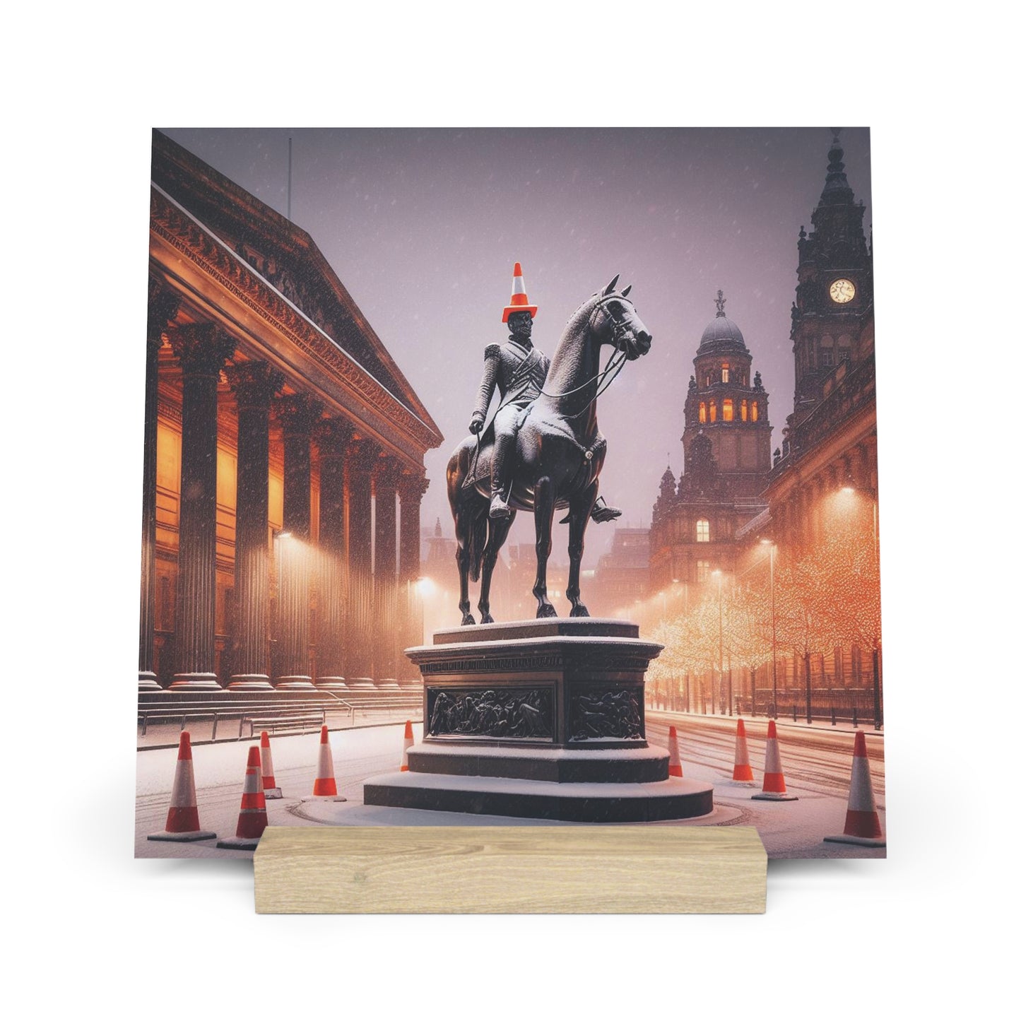 Winter Collection Gallery Stand Glasgow Duke of Wellington, Oak Picture Stand, Scotland Art, Scenery, Landmarks, Various Sizes