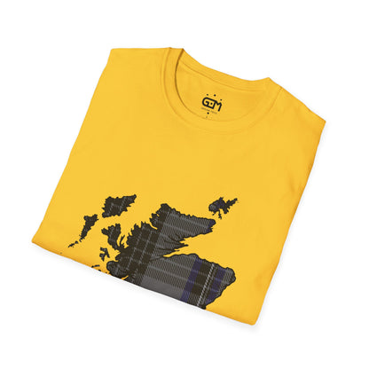 Scotland Tartan Map Softstyle Unisex T-Shirt - Hood Tartan Tee