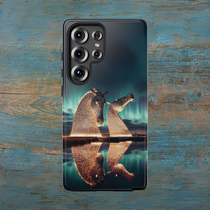 Kelpies Northern Lights Art Variant Phone Case, Scotland, Samsung