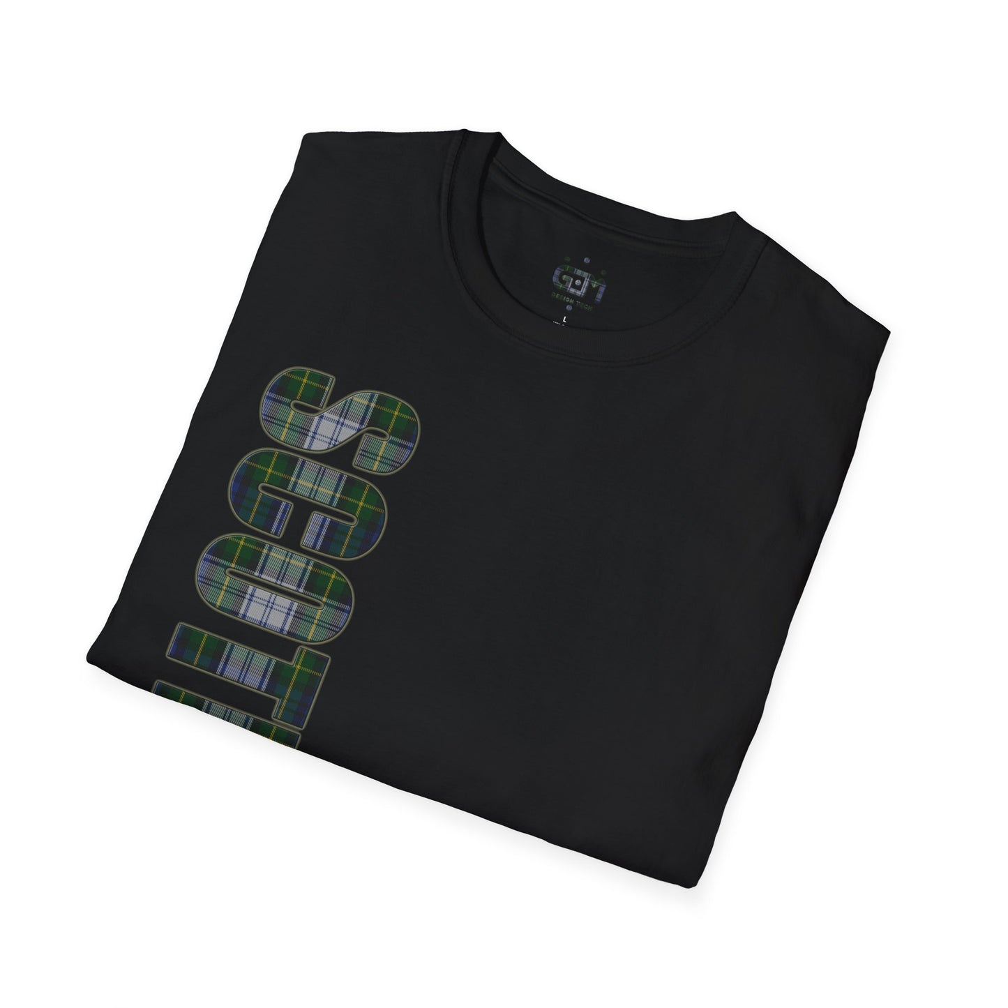 Scotland Lettering Tartan Softstyle Unisex T-Shirt, Gordon Dress Tartan Tee