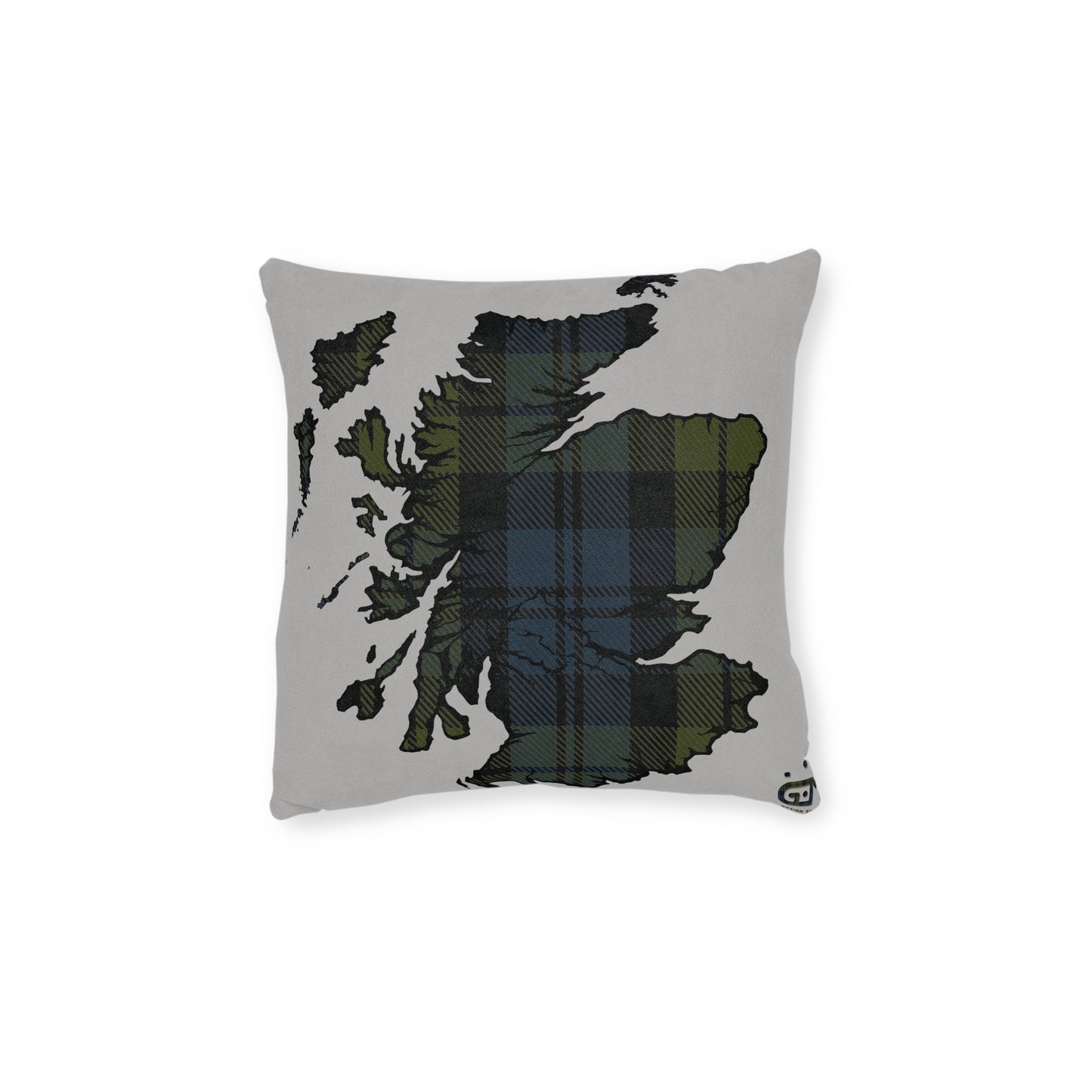 Reversible Square Cushion : Stag / Scotland Map - Campbell Tartan, Various Sizes