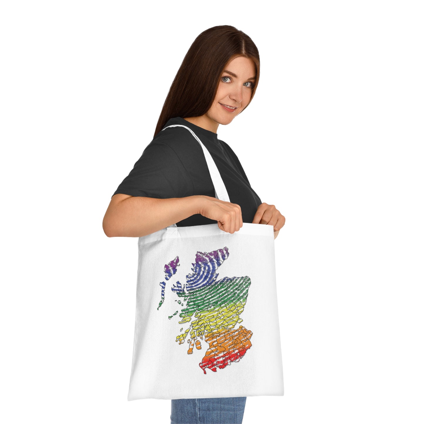 Scotland Pride Fingerprint Clan Map Cotton Tote Bag