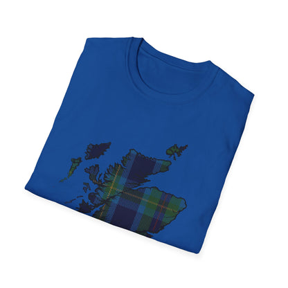 Tartan Ecosse Carte Softstyle T-Shirt Unisexe - Miller Tartan Tee 