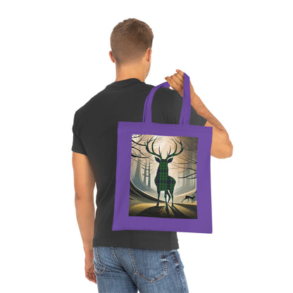 Reversible Scotland Tartan Stag Cotton Tote Bag - Duncan Tartan