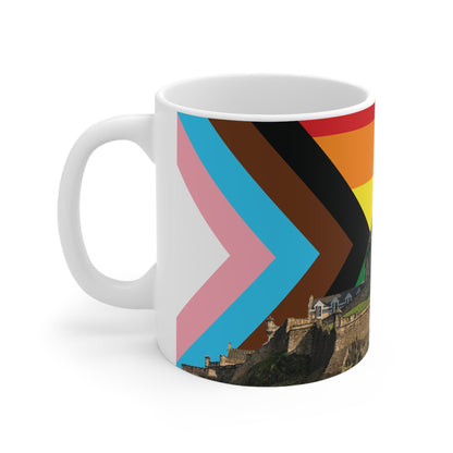 Edinburgh Castle Pride Progress Sky Photo Mug, White