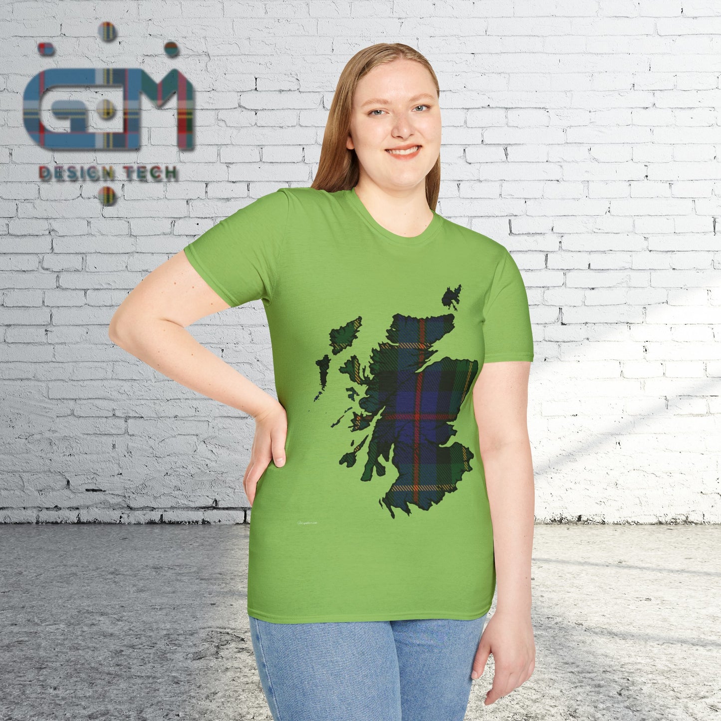 Scotland Tartan Map Softstyle Unisex T-Shirt, Farquharson Tartan, Various Colours