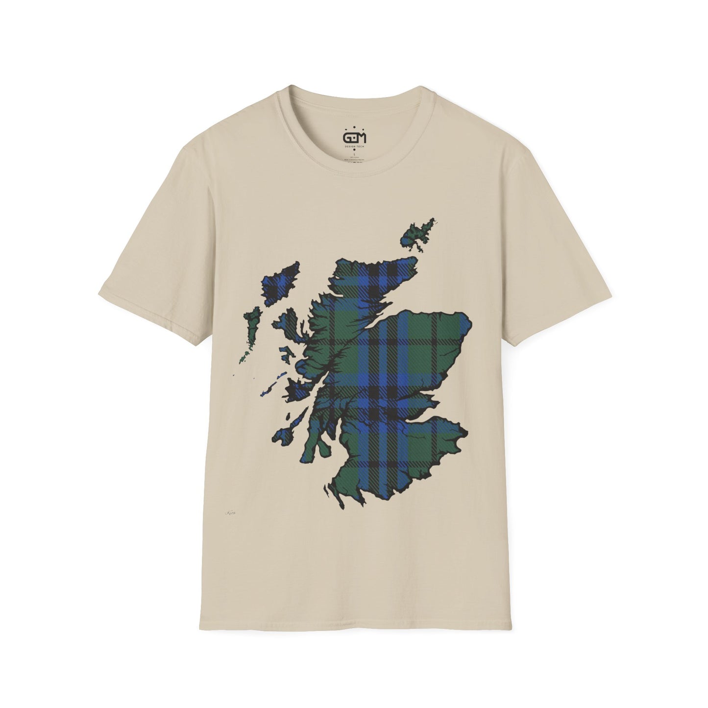 Scotland Tartan Map Softstyle Unisex T-Shirt, Keith Tartan, Various Colours