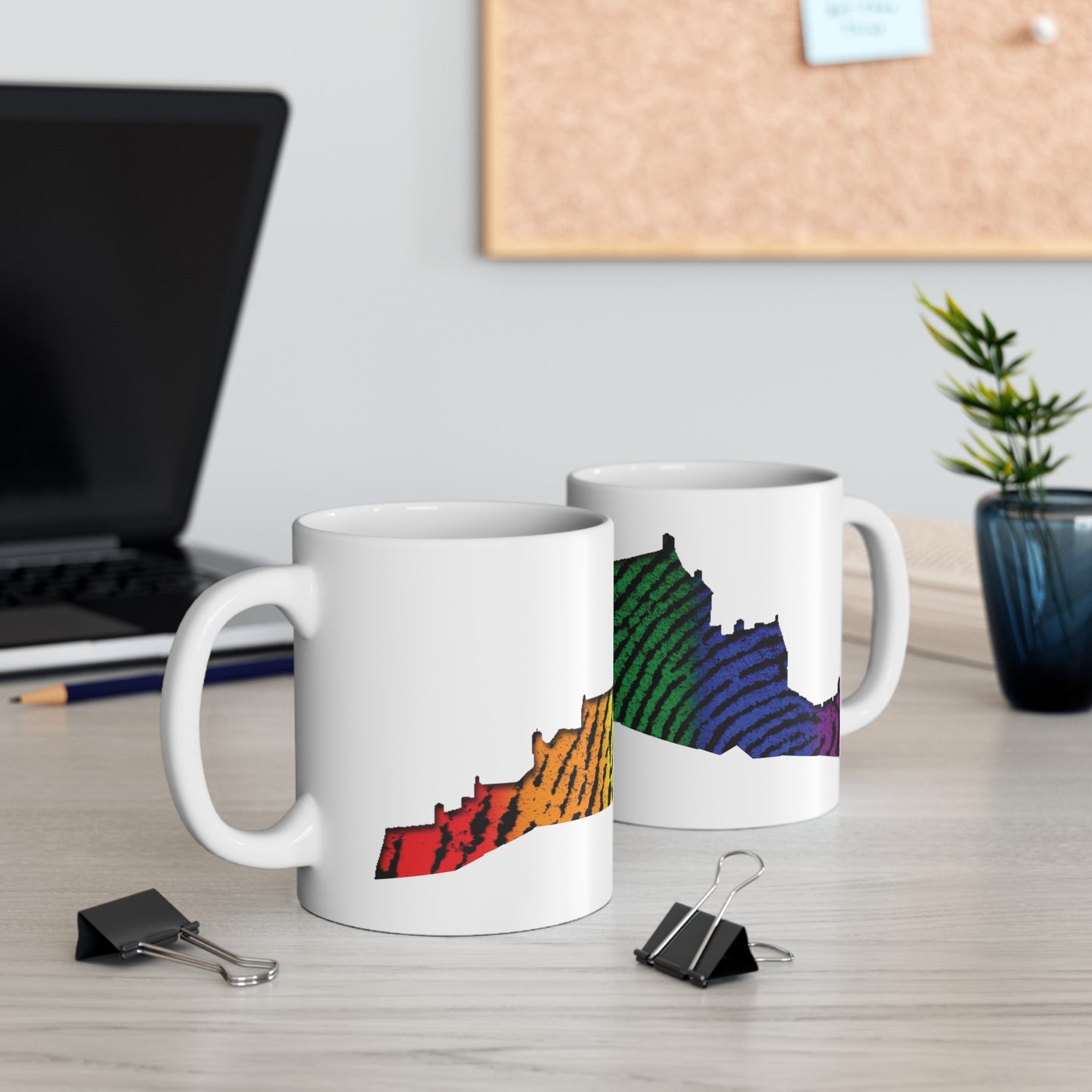 Edinburgh Castle Pride Fingerprint Art Mug, White