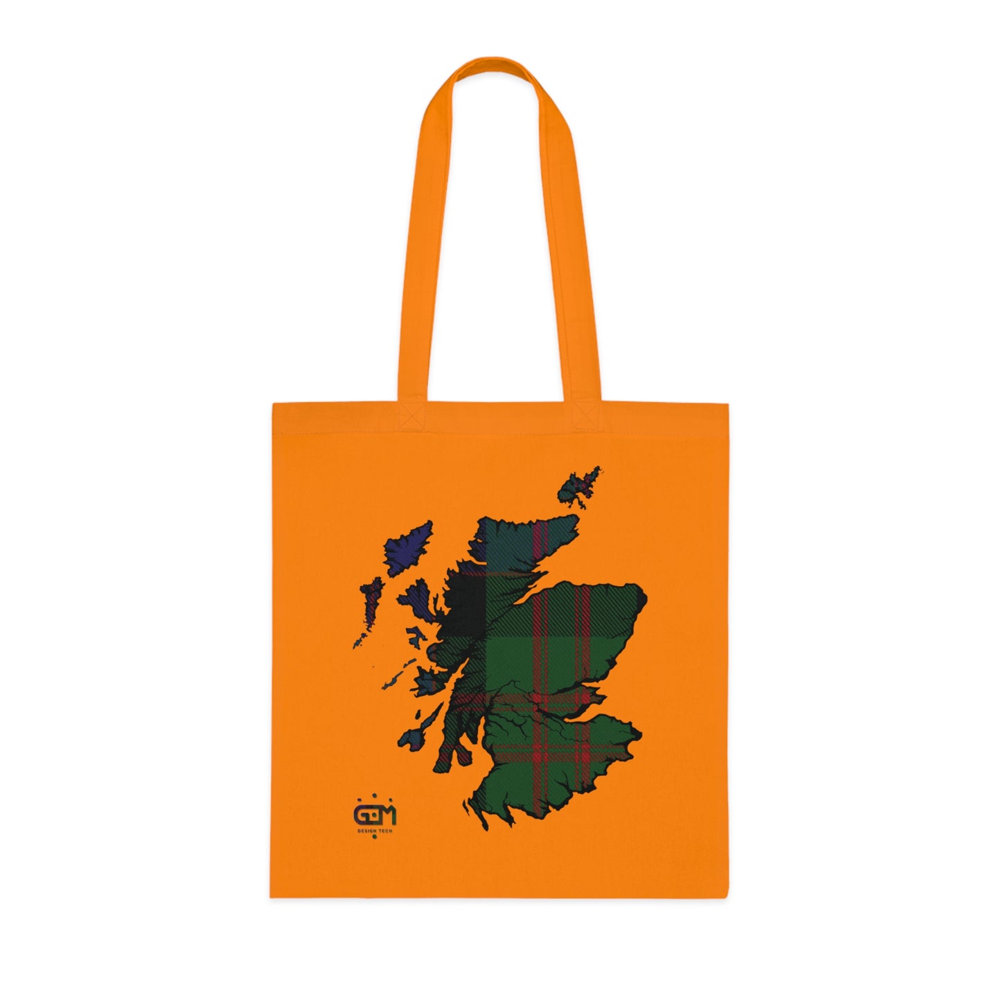 Reversible Scotland Tartan Map Cotton Tote Bag - MacDonald Tartan