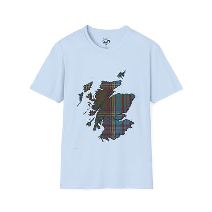 Scotland Tartan Map Softstyle Unisex T-Shirt - Anderson Tartan Tee