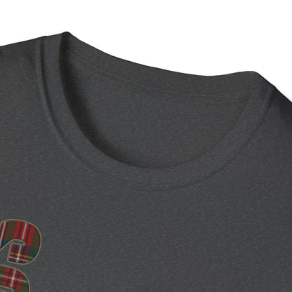 Tartan Scotland Lettering Softstyle Unisex T-Shirt, Stewart Royal Tartan Tee