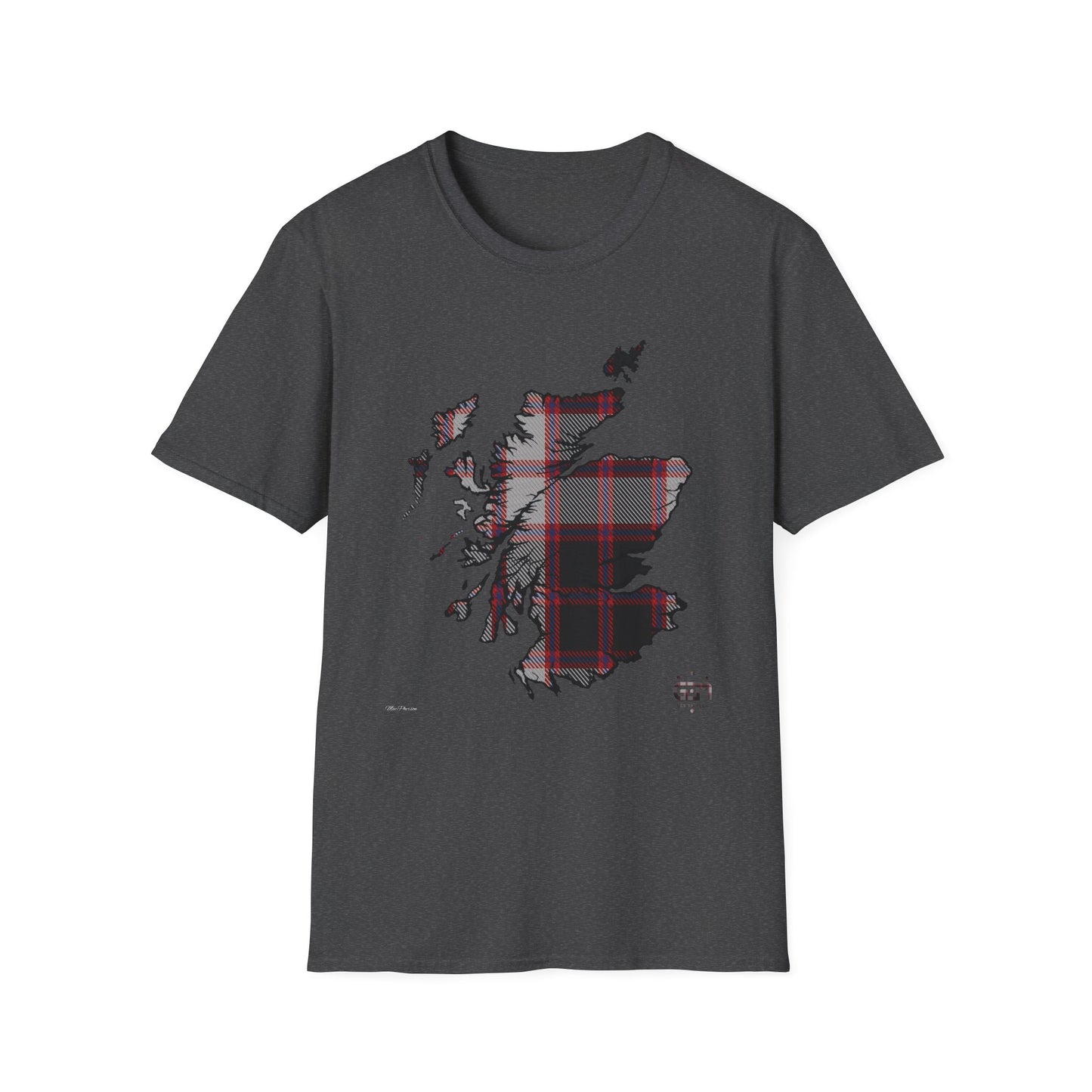 Tartan Ecosse Carte Softstyle T-Shirt Unisexe - MacPherson Tartan Tee 