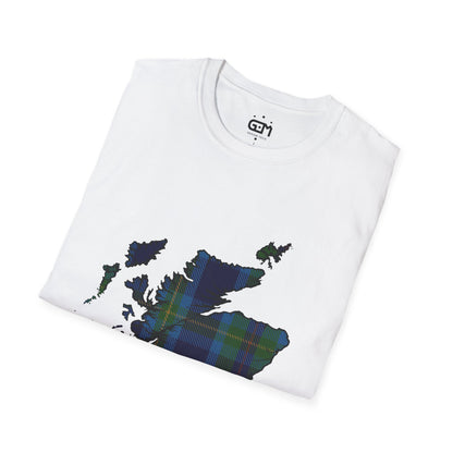 Scotland Tartan Map Softstyle Unisex T-Shirt - Miller Tartan Tee