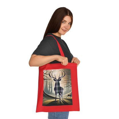 Reversible Scotland Tartan Stag Cotton Tote Bag - Argyle Dress Tartan