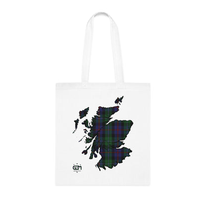 Reversible Scotland Tartan Map Cotton Tote Bag - Argyle Tartan