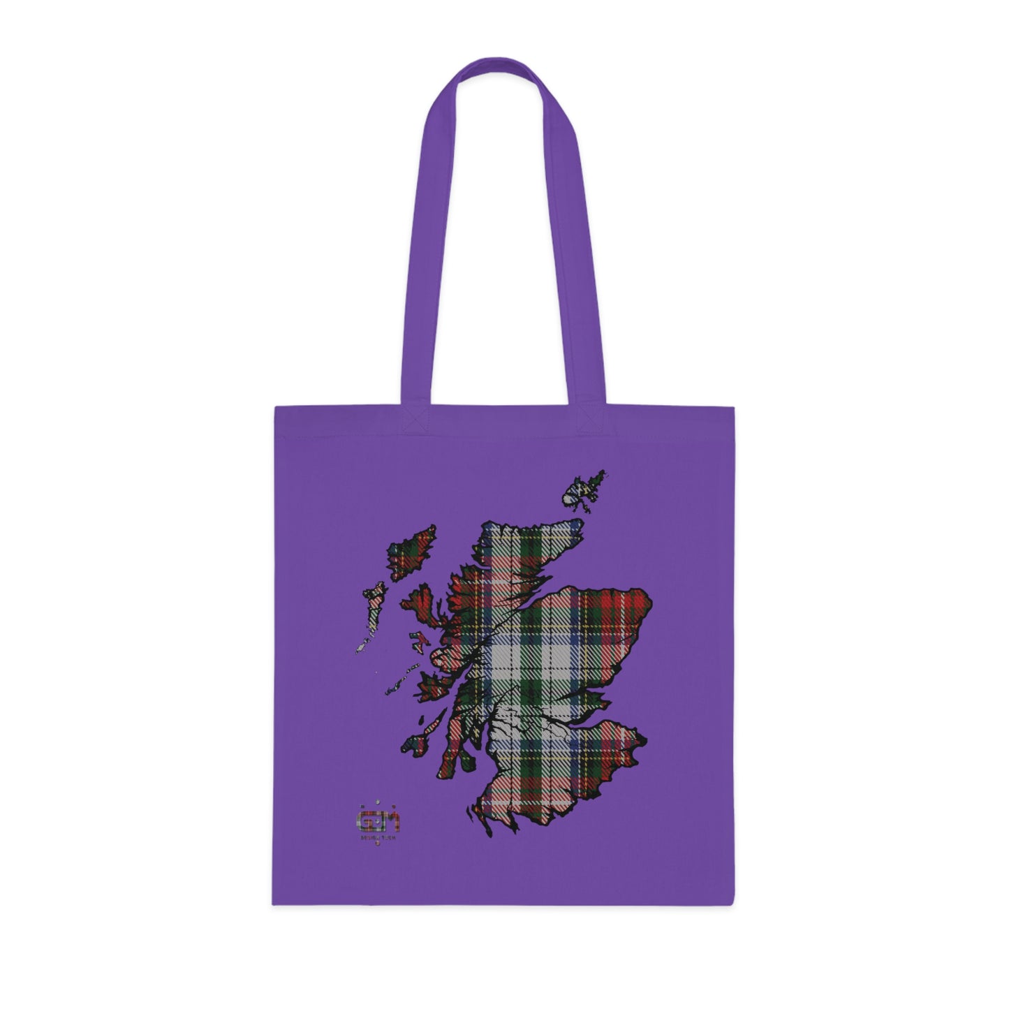 Reversible Scotland Tartan Map Cotton Tote Bag - Stewart Tartan