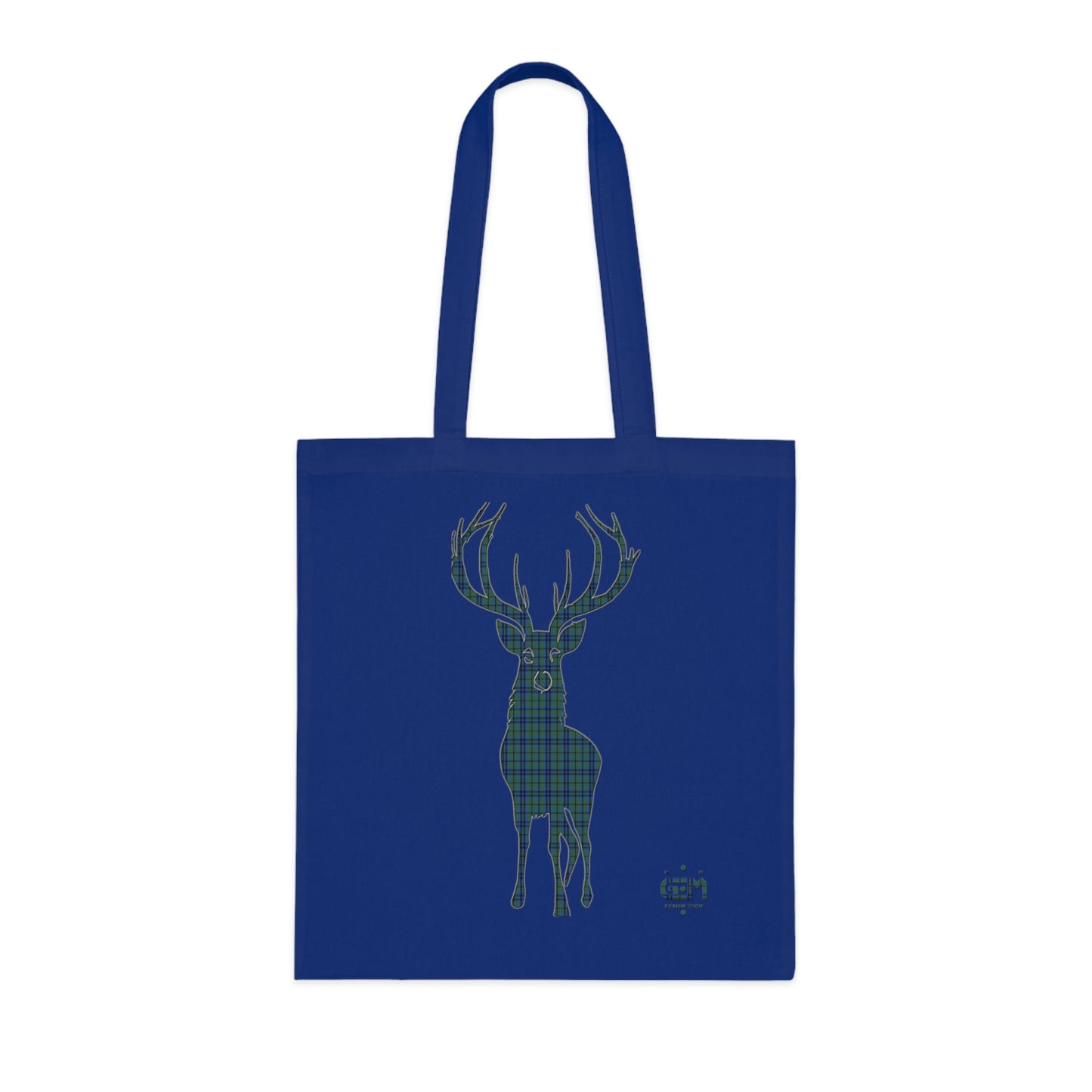 Reversible Scotland Tartan Stag Cotton Tote Bag - Keith Tartan