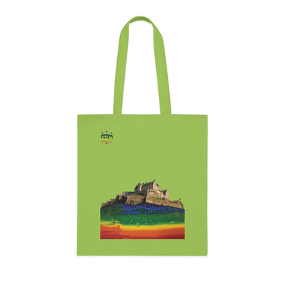 Pride Rain Rock Edinburgh Castle Cotton Tote Bag