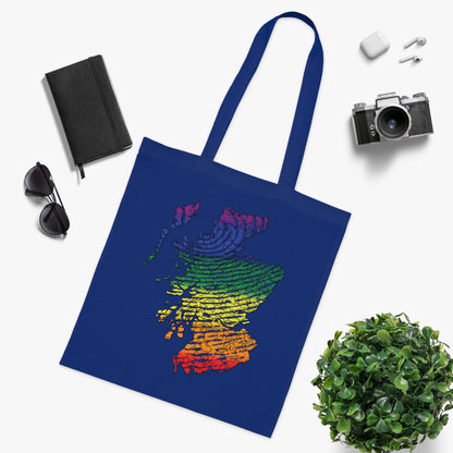 Scotland Pride Fingerprint Clan Map Cotton Tote Bag