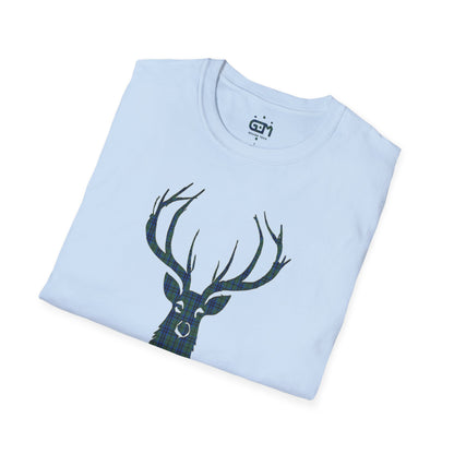 Tartan Stag Softstyle T-Shirt - Keith Tartan, Unisex Tee, Scottish Scenery, Various Colours