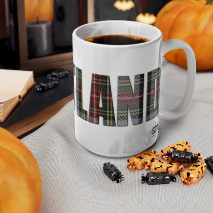 Scotland Tartan Mug - Stewart Dress, Coffee Cup, Tea Cup, Scotland, White