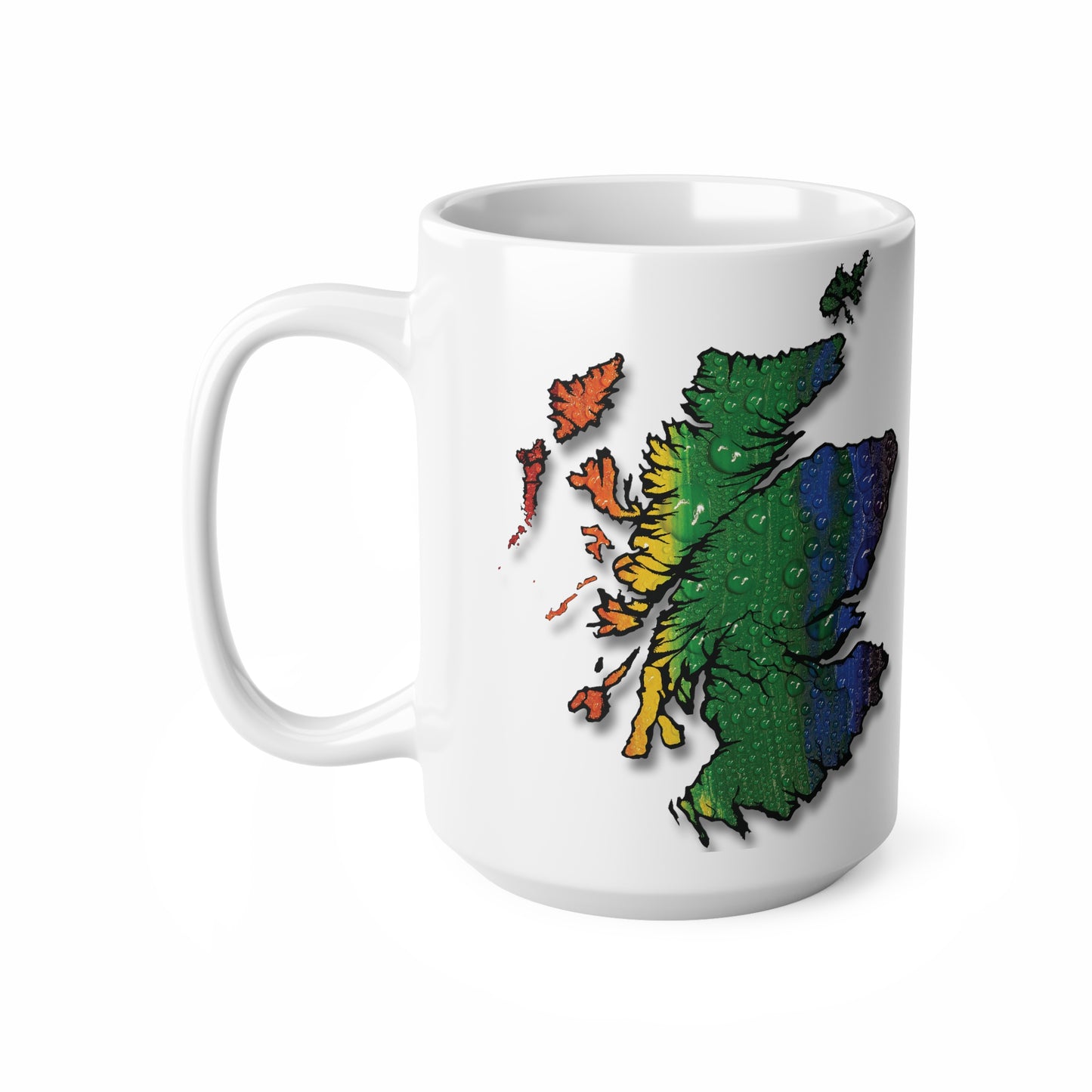 Scotland Map Pride Rain Mug, White