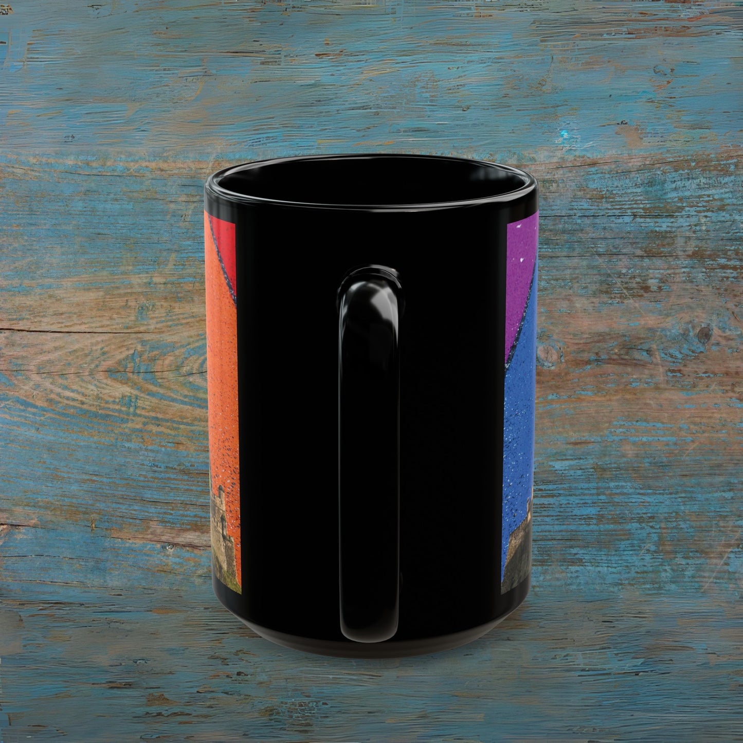 Edinburgh Castle Pride Road Sky Photo Mug, Black