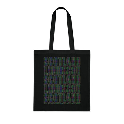 Reversible Scotland Tartan Map Cotton Tote Bag - Argyle Tartan