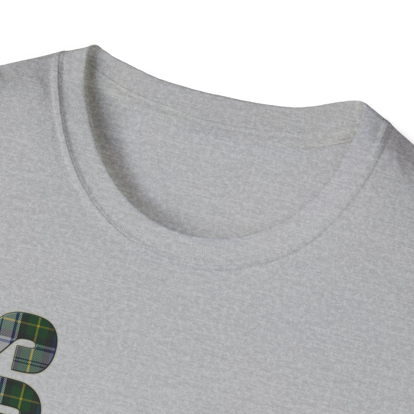 Tartan Scotland Lettering Softstyle Unisex T-Shirt, Gordon Dress Tartan Tee