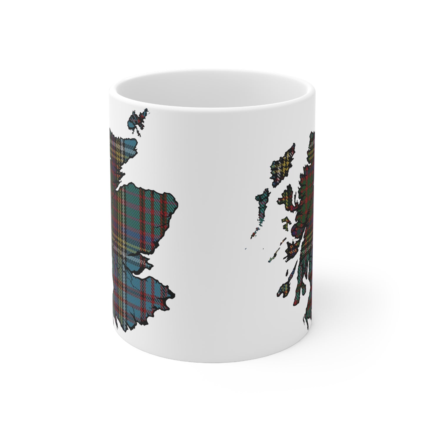 Anderson Tartan Scotland Map Mug, Coffee Cup, Tea Cup, Scotland, White