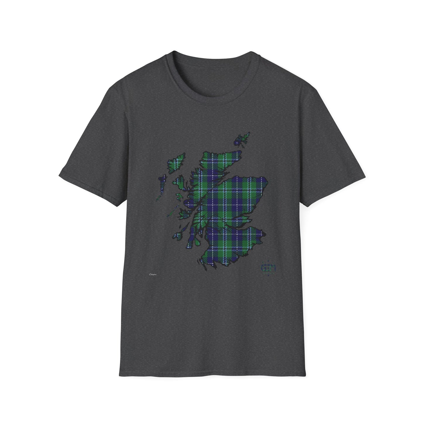 Tartan Scotland Map Softstyle Unisex T-Shirt - Douglas Tartan Tee