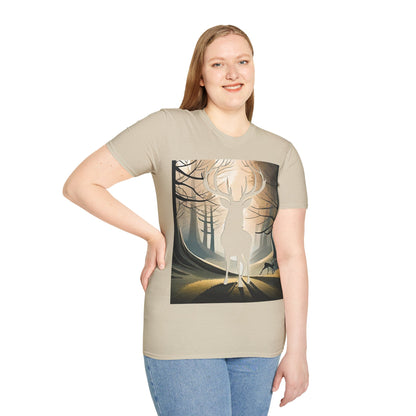 Stag Silhouette Softstyle T-Shirt, Unisex Tee, Scottish Scenery, Various Colours