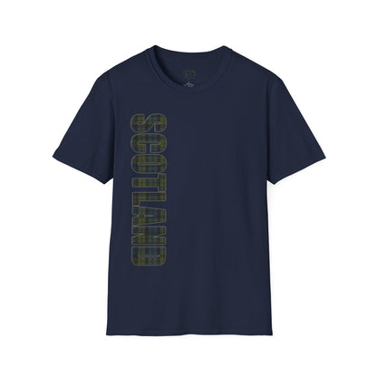 Scotland Lettering Tartan Softstyle Unisex T-Shirt, Campbell Tartan Tee