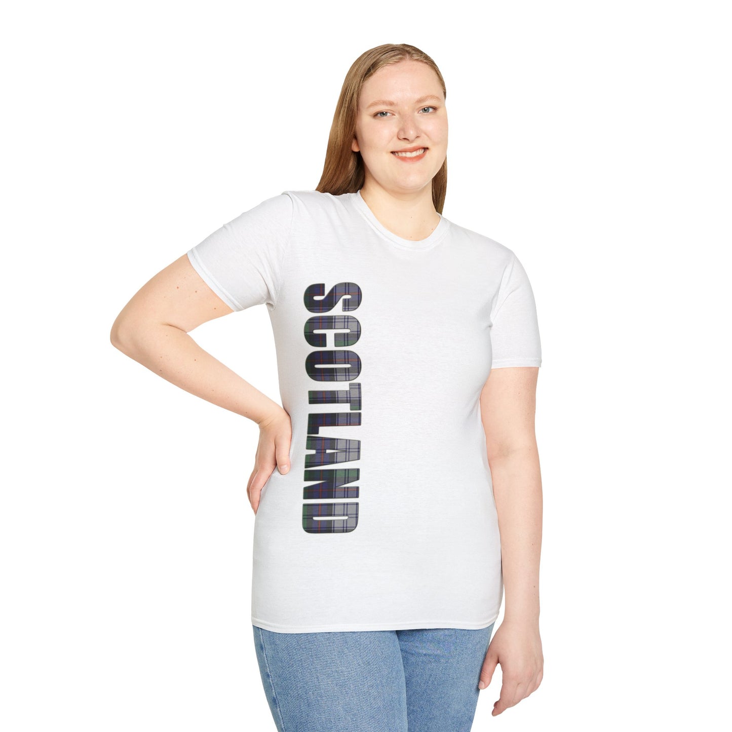 Scotland Lettering Argyle Dress Tartan Softstyle T-Shirt, Unisex Tee, Various Colours