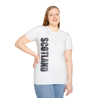 Scotland Lettering Argyle Dress Tartan Softstyle T-Shirt, Unisex Tee, Various Colours