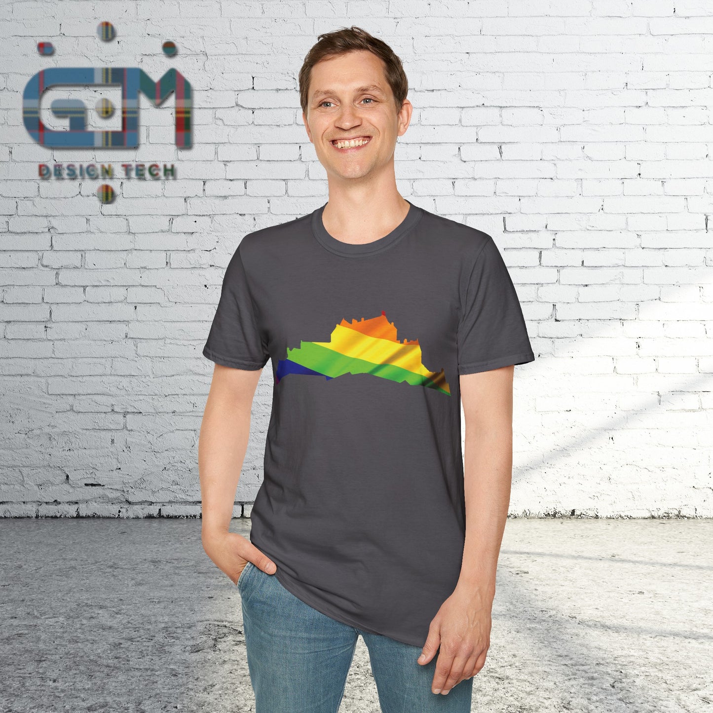 Edinburgh Castle Pride Flag Art Unisex T-Shirt