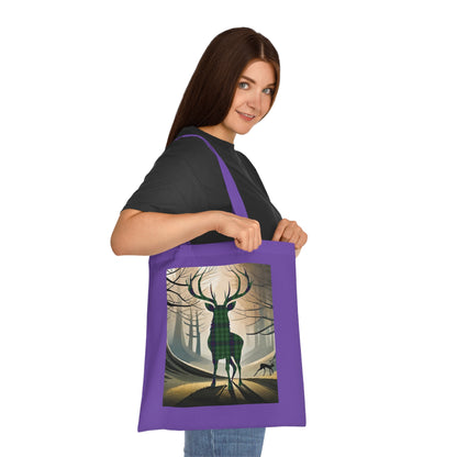 Reversible Scotland Tartan Stag Cotton Tote Bag - Duncan Tartan