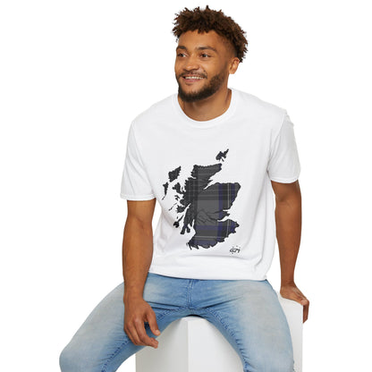 Tartan Scotland Map Softstyle Unisex T-Shirt - Hood Tartan Tee