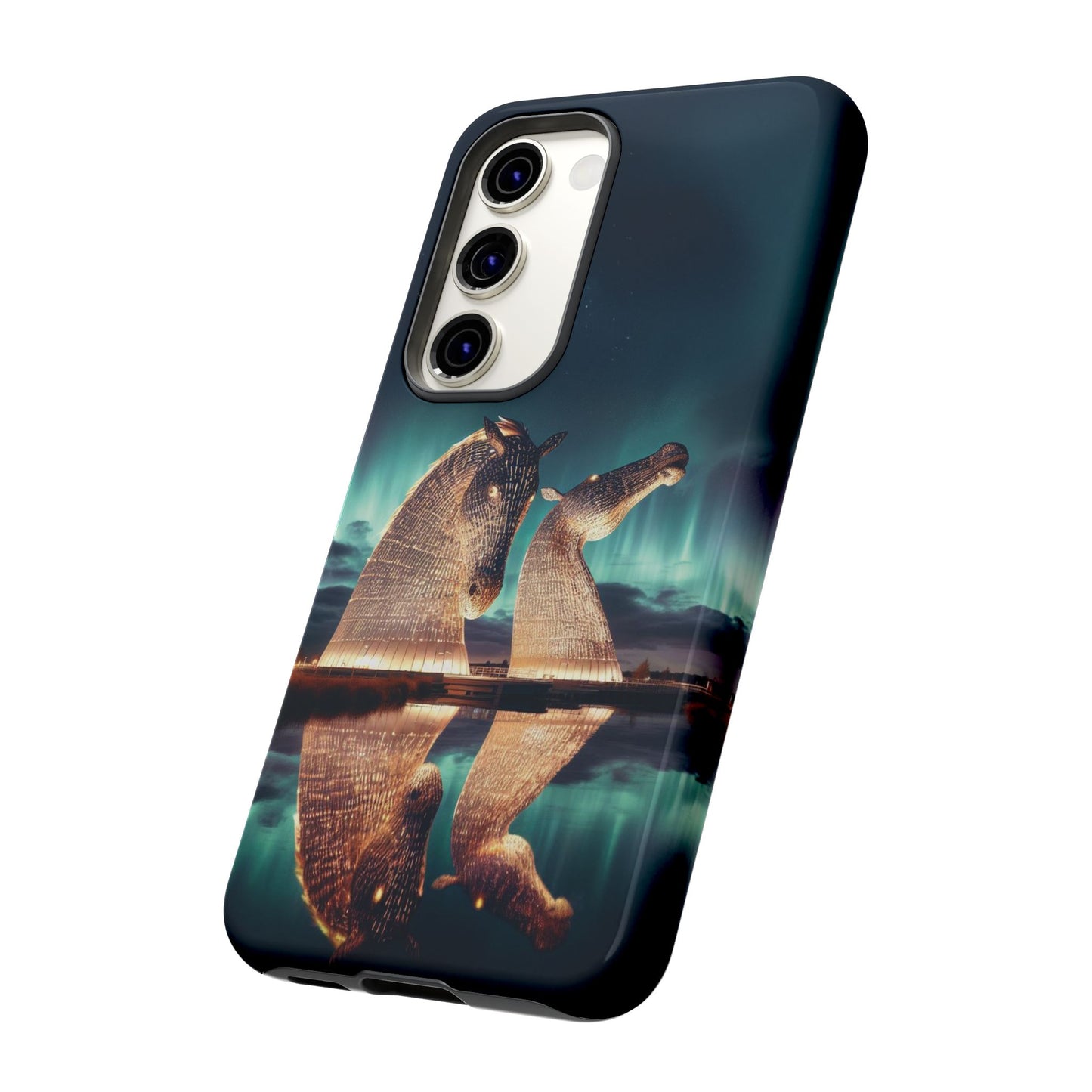 Kelpies Northern Lights Art Variant Phone Case, Scotland, Samsung