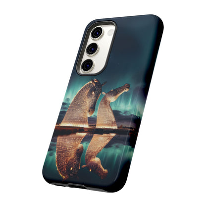 Kelpies Northern Lights Art Variant Phone Case, Scotland, Samsung