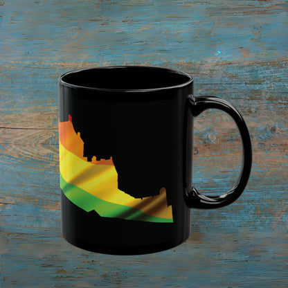 Edinburgh Castle Pride Flag Art Mug, Black