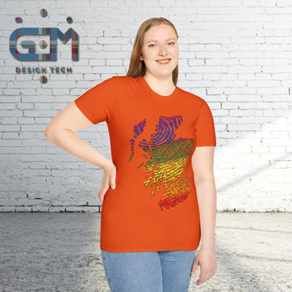 Pride Fingerprint Clan Regions Scotland Map Unisex T-Shirt, Various Colours