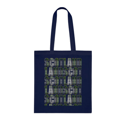 Reversible Scotland Tartan Map Cotton Tote Bag - Gordon Dress Tartan