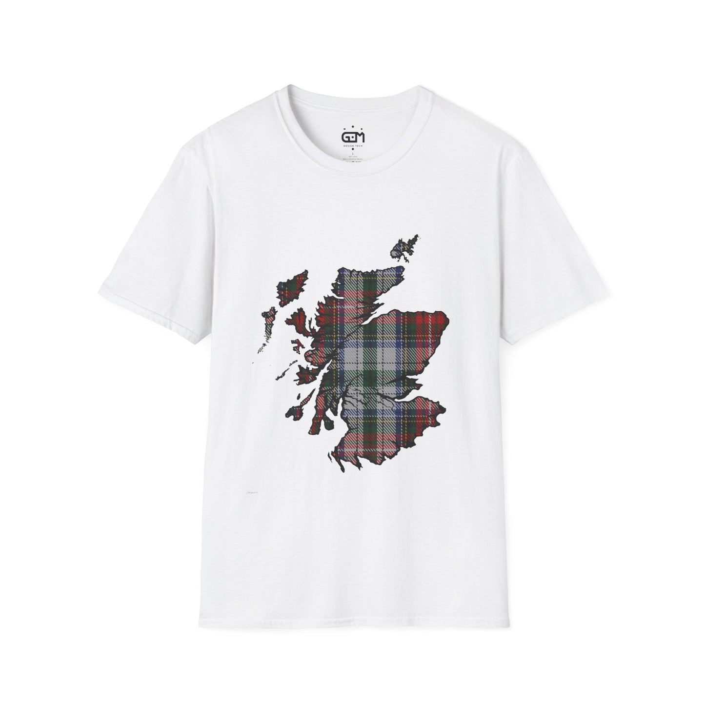 Scotland Tartan Map Softstyle Unisex T-Shirt - Stewart Tartan Tee