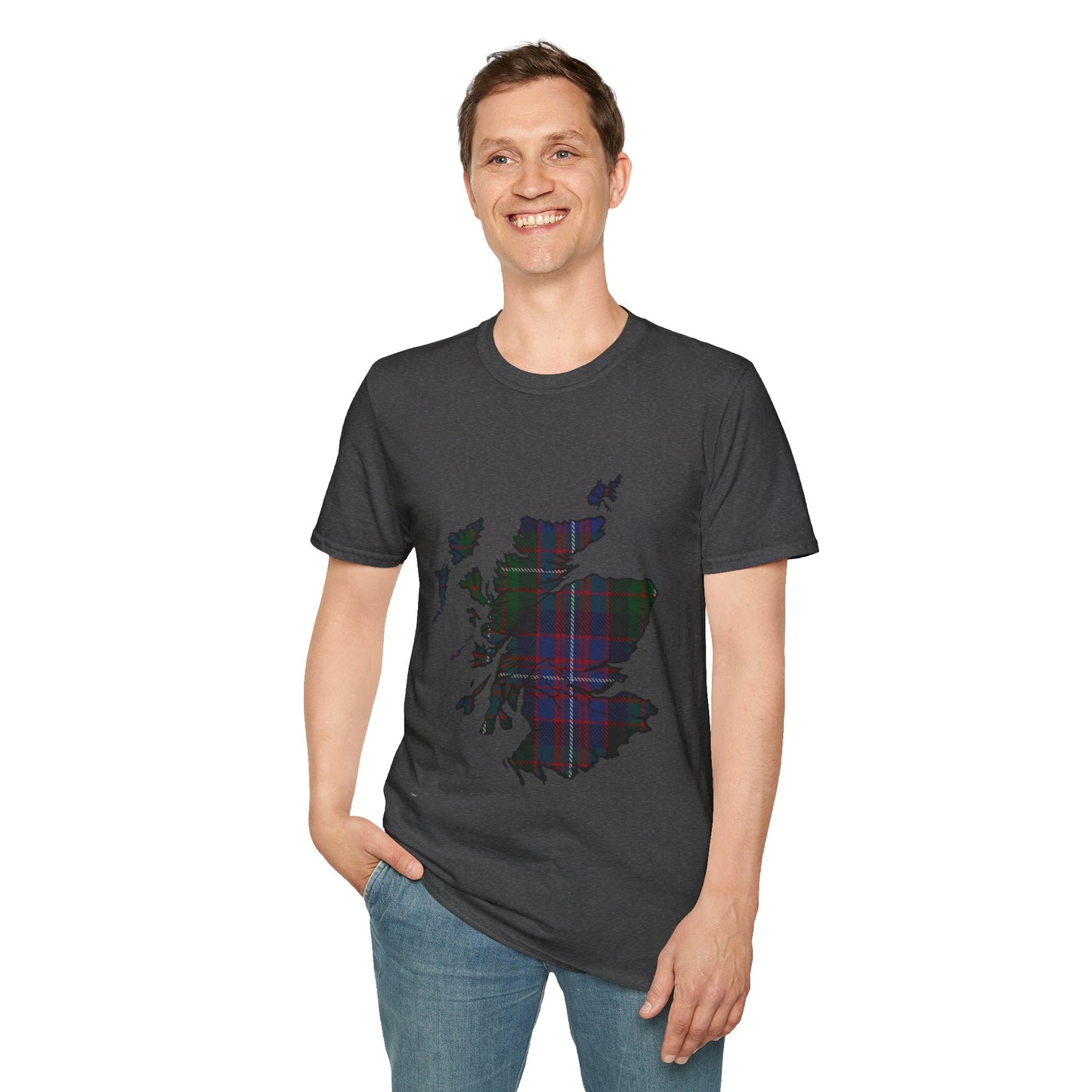 Scotland Tartan Map Softstyle Unisex T-Shirt - Rankin Tartan Tee